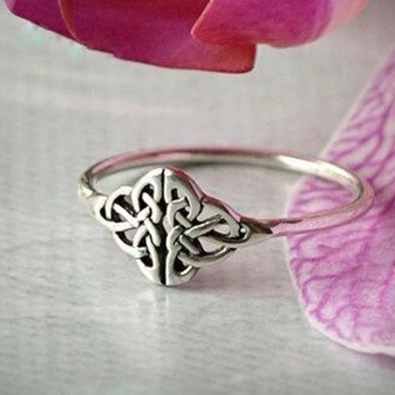 

Vintage Knot 925 Sterling Silver Color Ring Creative Flower Finger Ring 6 7 8 9 10 High Quality Metal Fine Jewelry Women Gift