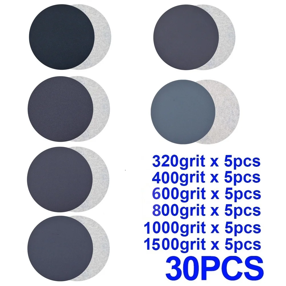 30 Stück 3-Zoll-Schleifscheiben mit Klettverschluss, 75 mm, nass/trocken, Siliziumkarbid-Schleifpapier, Körnung 320–1500, für die Politur von Auto, Möbeln, Metall und Holz – Detail 18