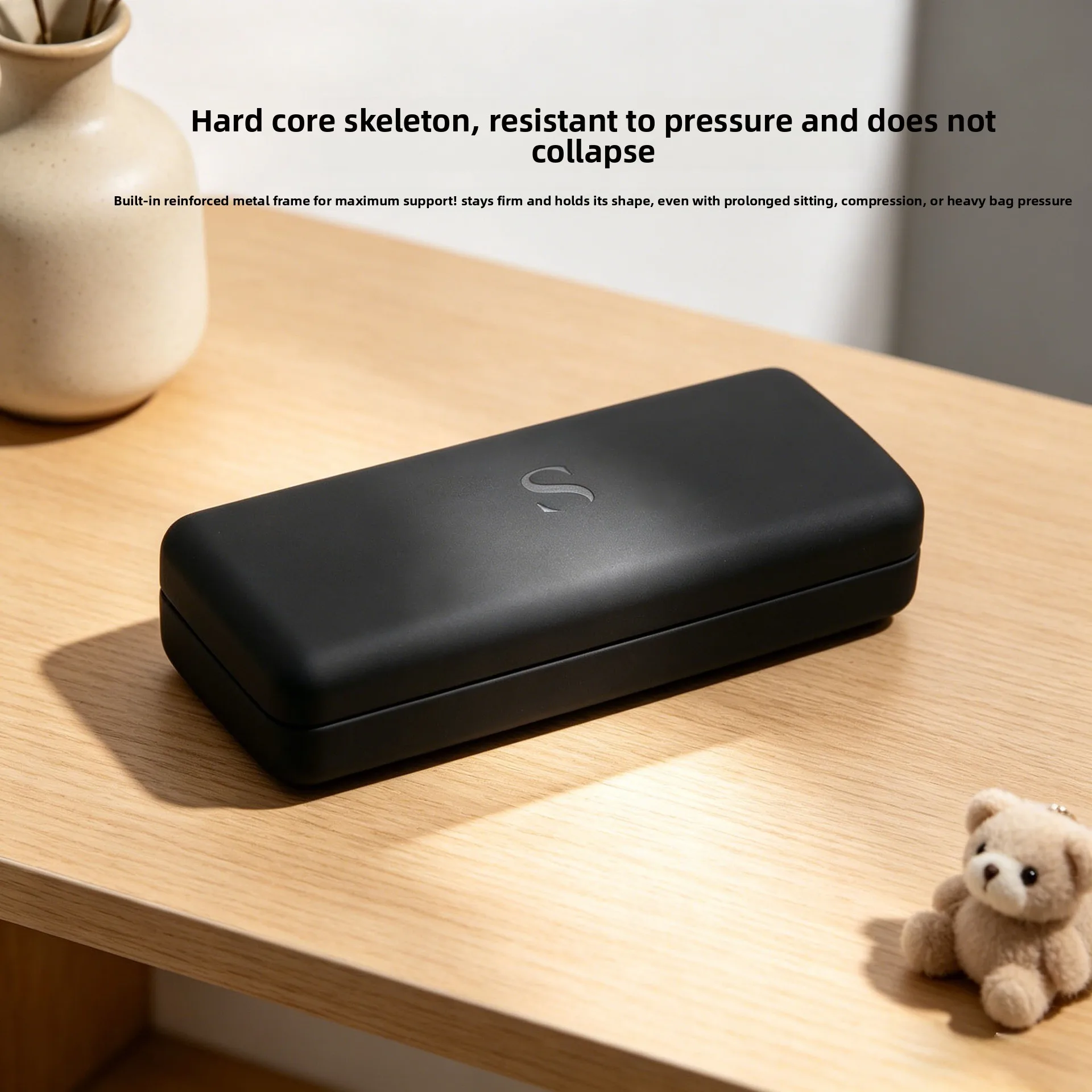 PU Hard Double-layer Protective Glasses Case Pressure-resistant Flip-top Storage Box for Myopia Glasses