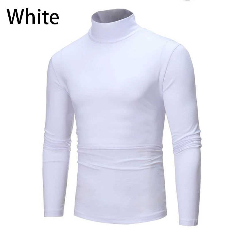 Pull thermique à col roulé pour homme, pull basique, coupe couvertes, solide, décontracté