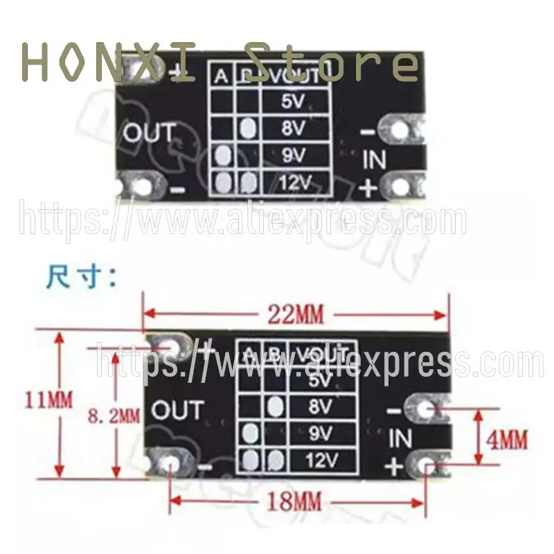 2 buah modul penguat DC-DC Mini untuk mendukung penguat baterai lithium output 3.7V ke 12V 5V/ 8V/ 9V/12V