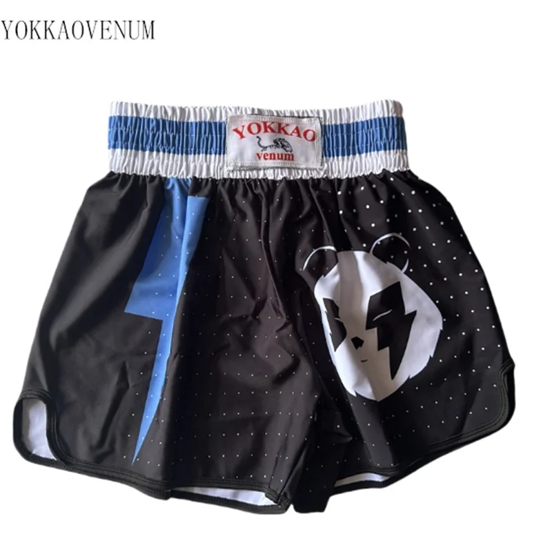 YOKKAOVEUM boxing shorts combat training fitness men's quick drying shorts gym Muay Thai sports shorts