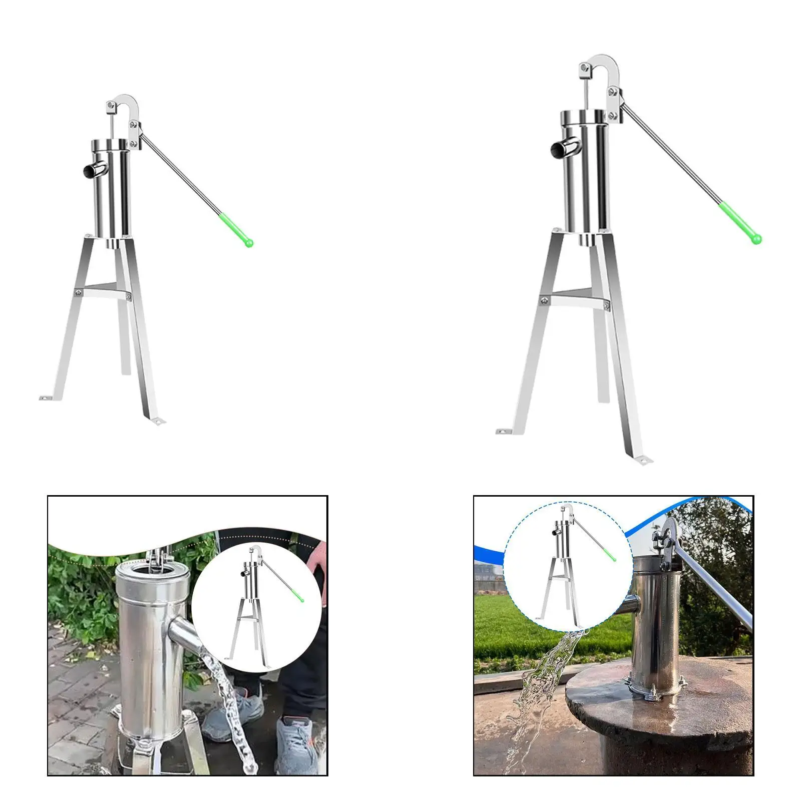 

Manual Well Pump Hand Press Water Pump Stainless Steel Surface Water Pump for Courtyard