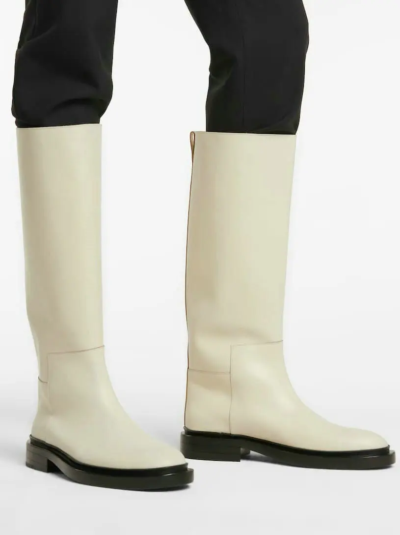 QUTAA 2023 Women Knee High Boots Autumn Winter Platforms Round Toe Thick Low Heel Shoes Woman Slip On Long Western Boots 34-42