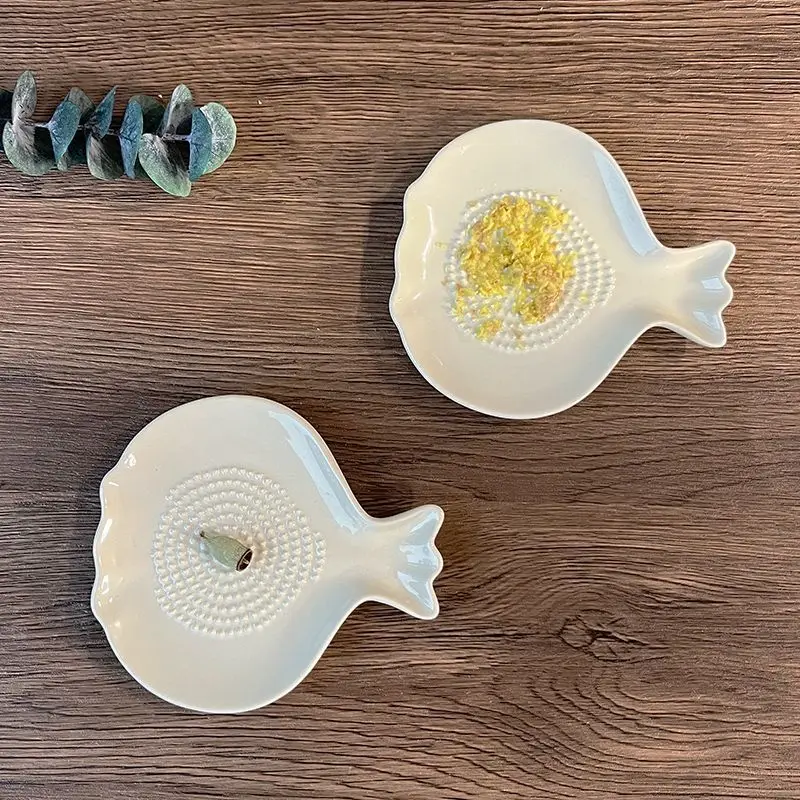 Japanese Style Fish Shaped Ceramic Plates, Ginger and Garlic Puree Grinding Tool, Dessert Plate, Kitchen Tableware Accessories