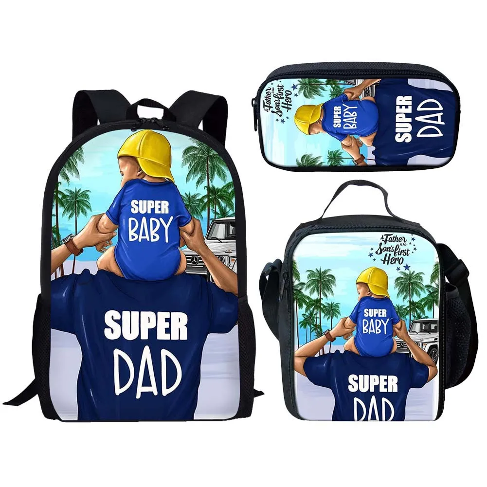 Tas punggung motif anak perempuan Afrika cantik keren 3 buah/set tas buku siswa sekolah motif 3D tas makan siang tas pensil Laptop Anime