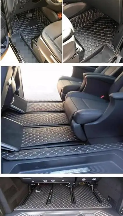 

Custom full set car floor mats + trunk mat for Mercedes Benz V 300 d W447 2026-2018 7 8 seats waterproof carpets for V300d 2025