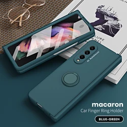 Shockproof Armor Magnetic Hinge Case For Samsung Galaxy Z Fold 7 6 5 4 3 Car Holder Ring Kickstand Full Screen Protector Cover