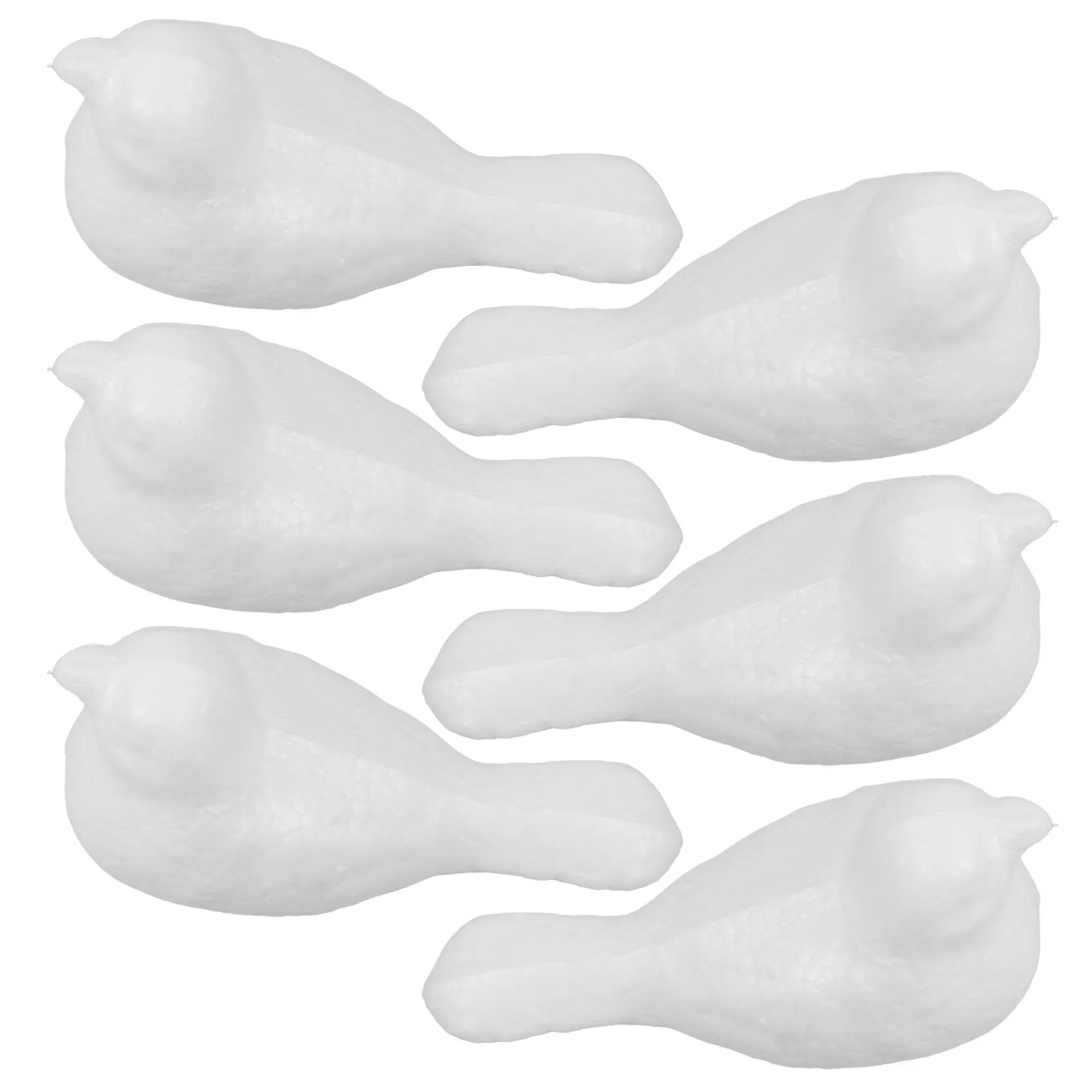 6 uds. De artesanías de espuma en forma de pájaro, accesorios de decoración DIY sin terminar blancos para niños, adornos navideños ligeros y duraderos