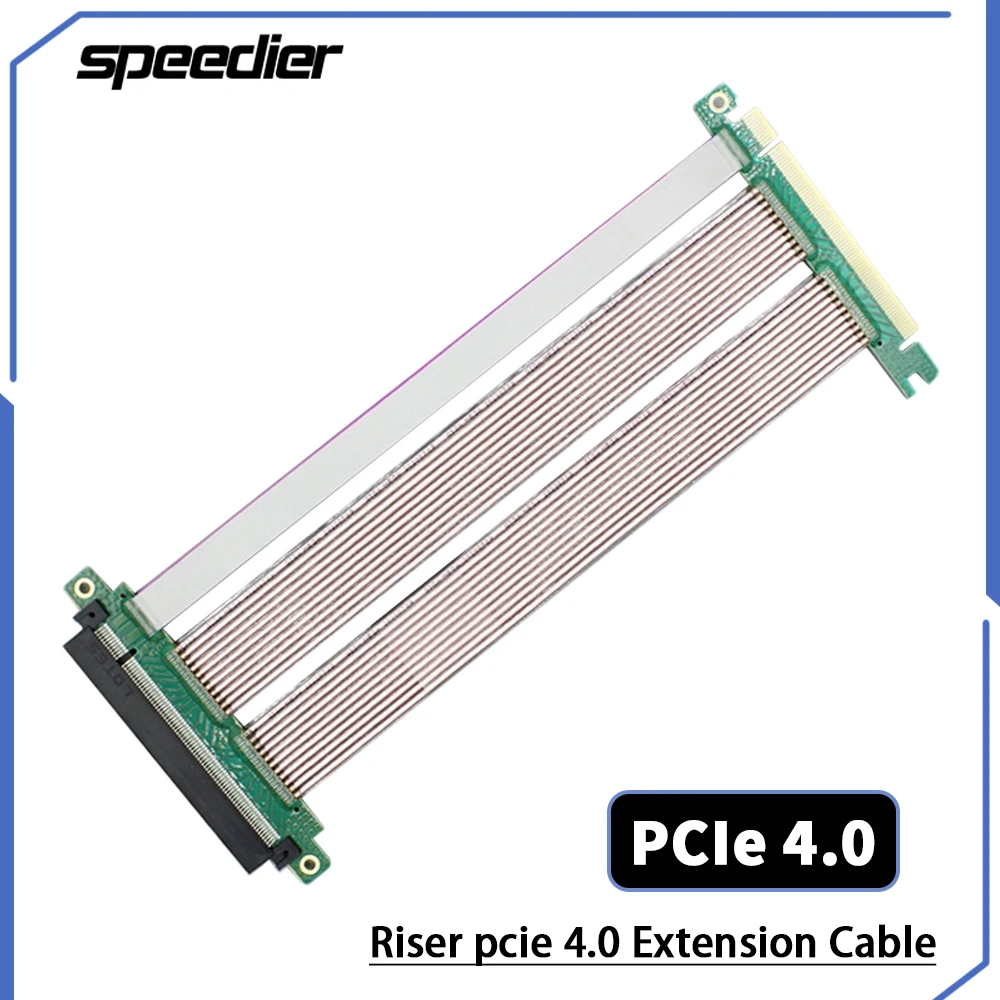 

Riser PCIe 16x Riser Cable, 4.0 x16 PCI Express Riser Extender, Flexible High Speed 180 Degree GUP Riser Cable