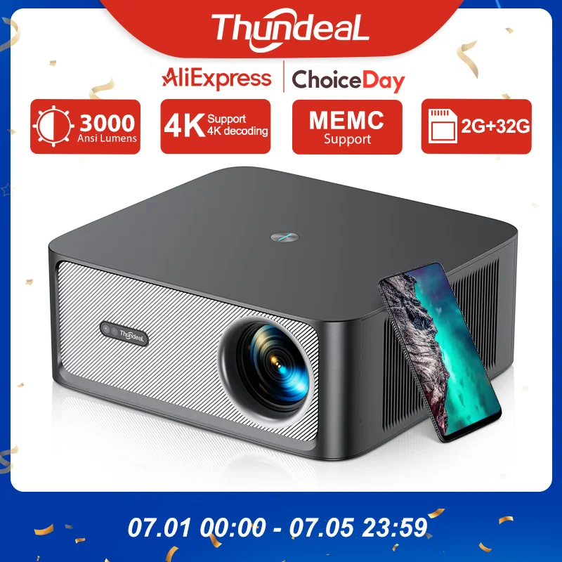 ThundeaL 3000Ansi 4K Full HD проектор TD98Pro 2G 32G домашний кинотеатр Wi-Fi Android портативный Samrt TV Cinema TD98 Pro луч проектор