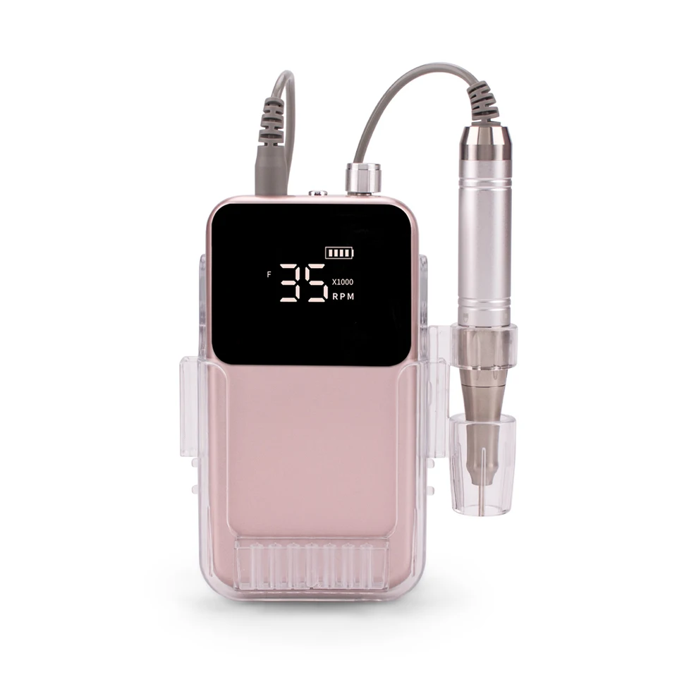 Máquina de uñas recargable de escritorio sin escobillas, motor potente, 35000 RPM, lima eléctrica de alta velocidad 4
