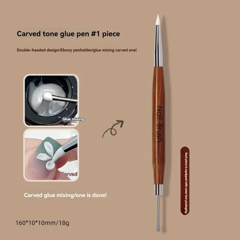 1/2 stuks dubbele kop nagel gel pen siliconen druk pen bloem schilderij borstel manicure tip verlenging acryl bouwer accessoire staaf