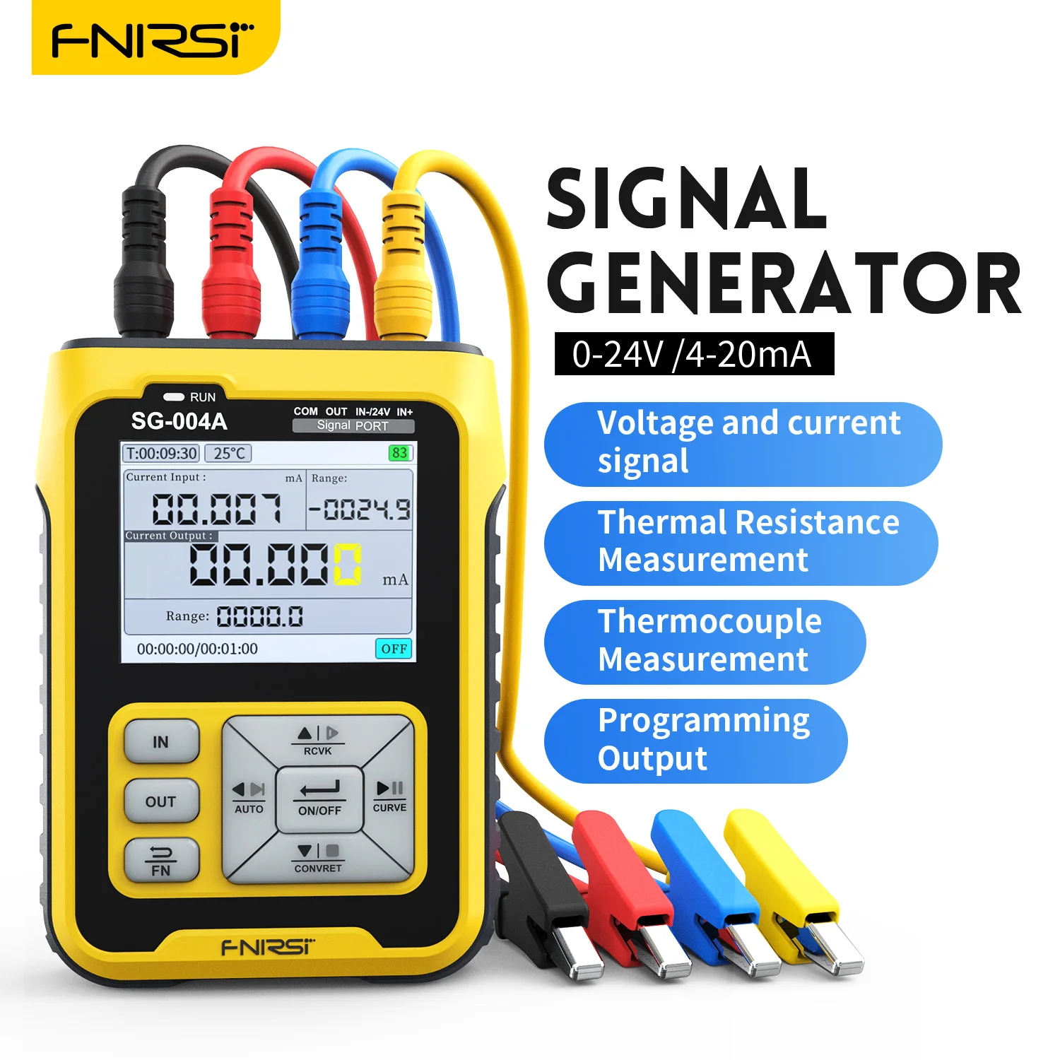 FNIRSI SG-004A 4-20mA Multifunctional Gerador de sinal PT100 Thermocouple Resistance Pressure Transmitter Process Calibrator