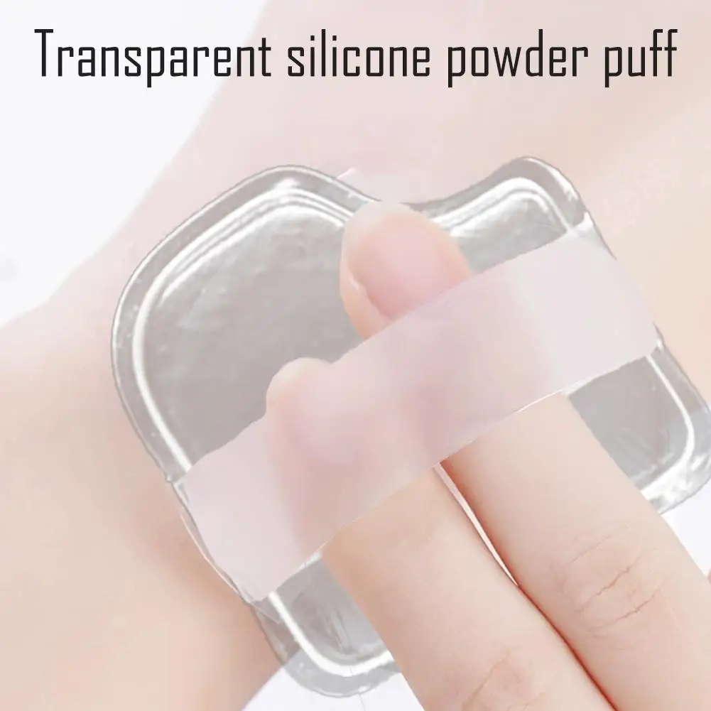 Transparante Siliconen Gel Poederdons Spons Gezicht Concealer Cosmetica Bladerdeeg Accessoires Voor Foundation BB Cream Geen Poeder J7N4
