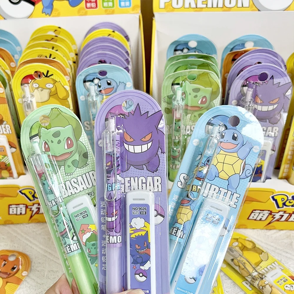 Pokemon Pikachu Mechanical Pencil Set Cartoon Squirtle Psyduck 0.5Mm Drawing Pencils School Office Study Stationery Gifts view 6