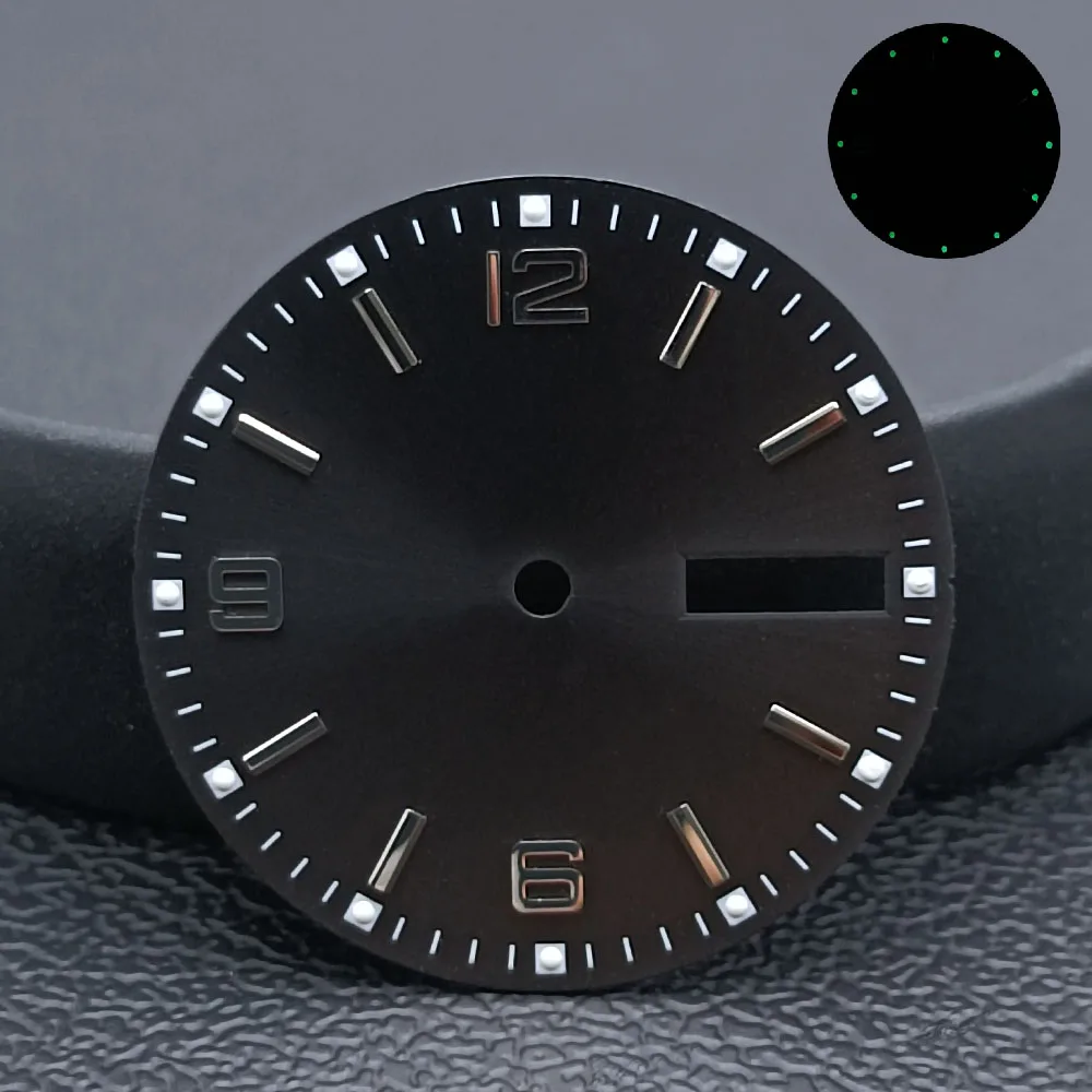 28.5MM dial Dual Calendar Watch Silver/Black/Blue Dial Green Luminous Dial Suitable for NH36 Movement Accessories Watch dial