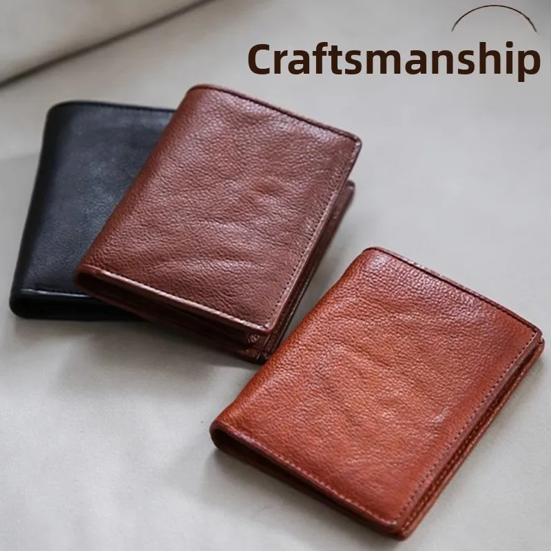 

Мужской кошелек ort из натуральной кожи с водительскими правами и держателем для кредитных карт, кожаный кошелек для монет растительного дубления, винтажный Sle