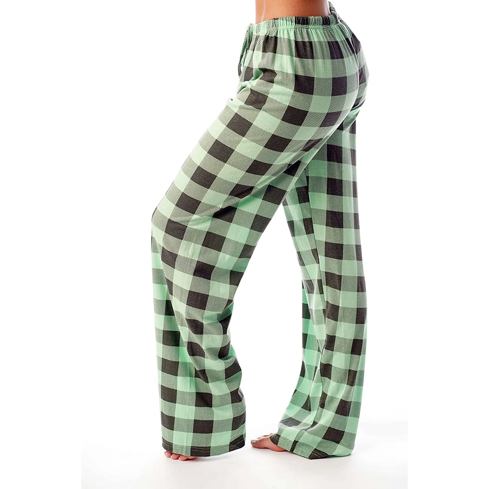 Autumn Winter Women Autumn Plaid Printed Pants Full Length Long Trousers Sports Pants 2023