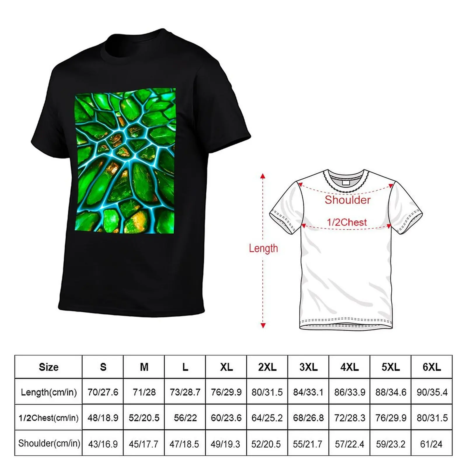 Emerald Fracture Pattern Abstract T-Shirt t shirt for man t shirt man cotton T-Shirt