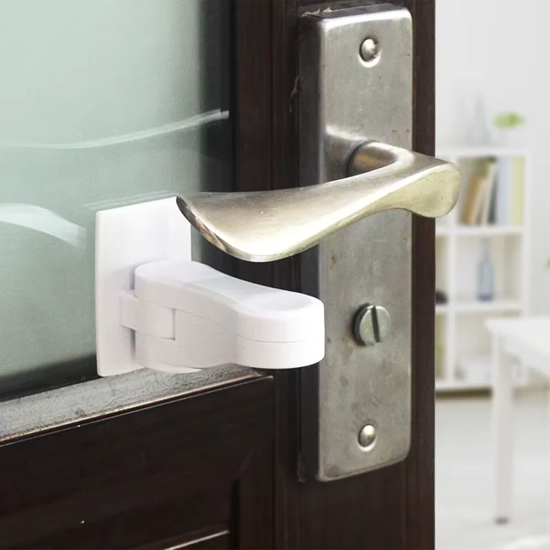 

Door Handle Lock for Gluing, Child Safety Door Lever Lock, Door Handle Safety for Balcony, Bedroom, Living Room