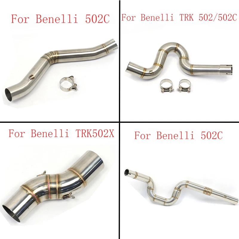 502 Motorcycle Exhaust Middle Link Pipe For Benelli 502C 502X TRK502 TRK 502 2016 2017 2018 Muffler Sistemas De Escape Moto