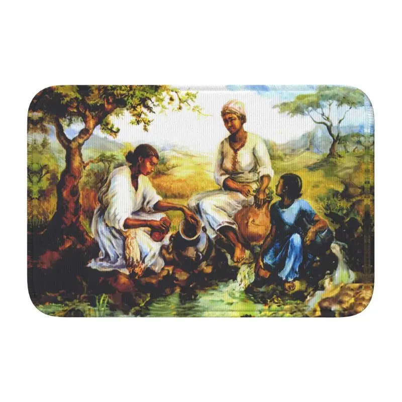 Custom Ethiopian Painting Art Doormat Non-Slip Entrance Welcome Bathroom Kitchen Floor Door Mats Bedroom Balcony Carpet Footpad