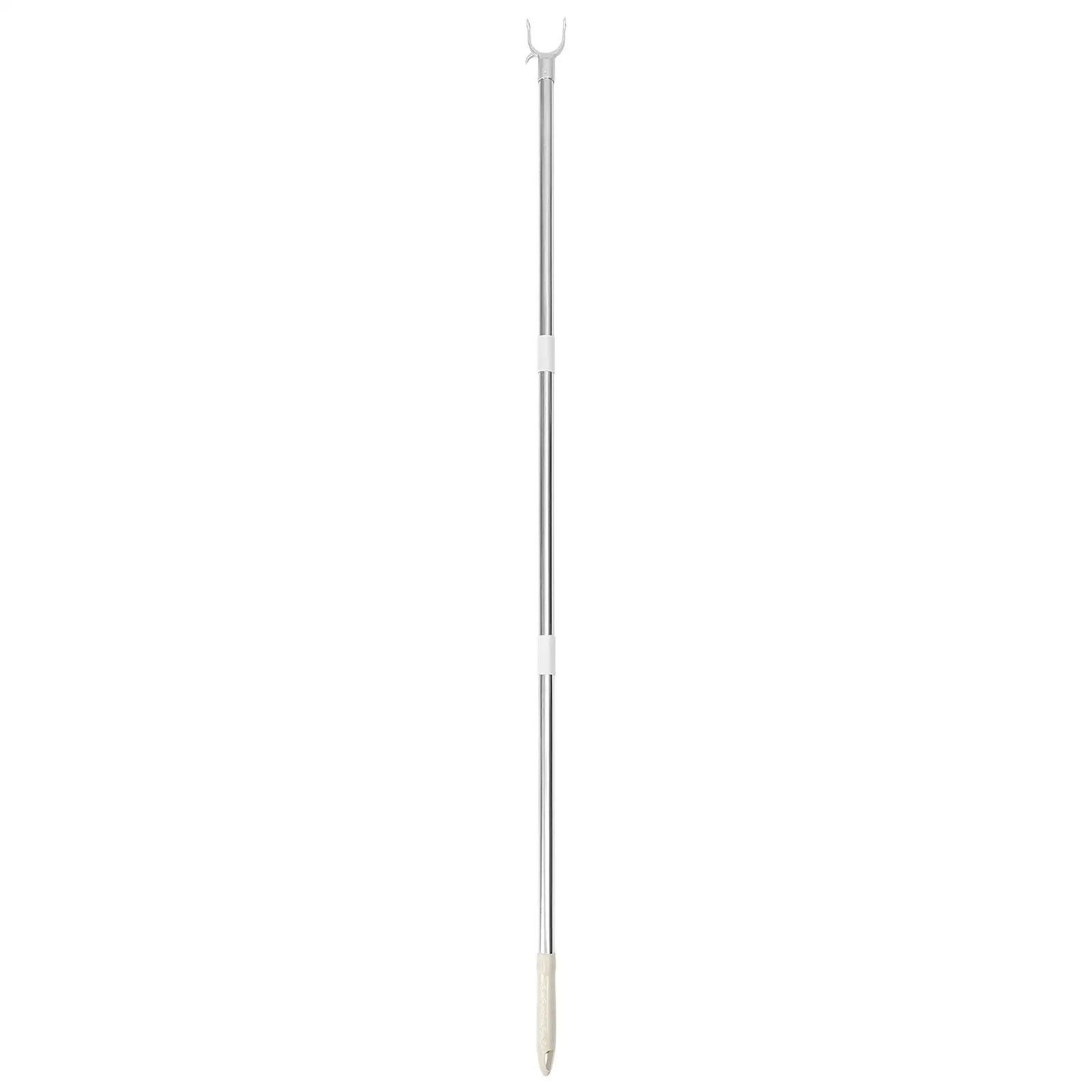 

Stainless Clothes Rod 131cm White Adjustable for Drying Clothes Rod Hook Pole Long Lasting Practical Tool