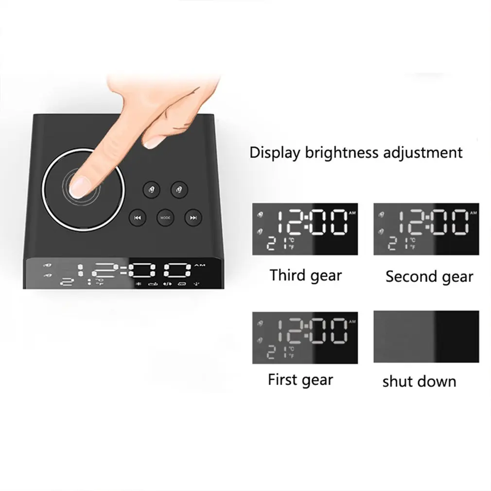 Radio Alarm Clock Speaker K11 Bluetooth  With 2 USB Ports LED Digital Alarm Clock Home Decoration Snooze Table Clock