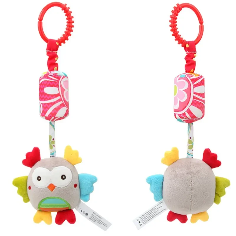 Baby Stroller Pendant Multifunctional Infants Cartoon Animal Wind Chime Plush Toy Rabbit Rattle Kids Soothing Toy Entrance Bite