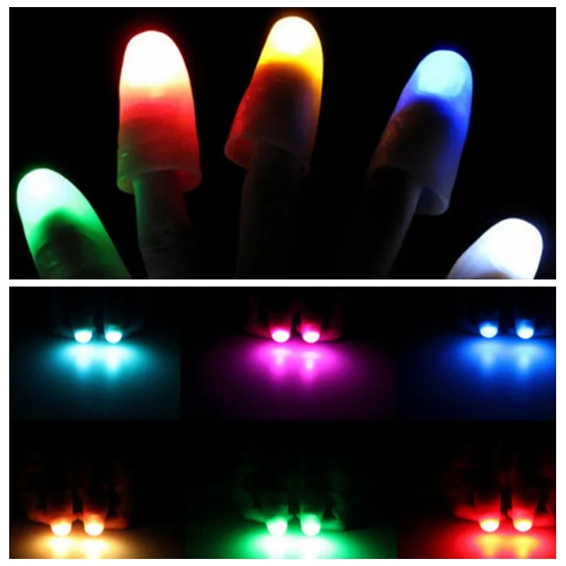 2Pcs Magic Super Bright Light Up Thumbs Fingers Trick Appearing Light Close Up