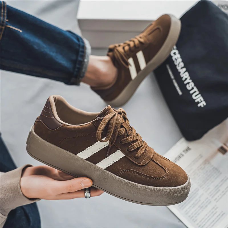 New Vintage Original Men Sneakers 2024 Classic Brown Men\'s Skateboard Shoes Comfortable Suede Platform Sneakers Men Skate Shoes