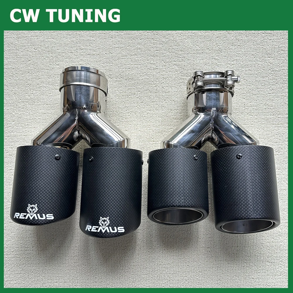 

2PCS Car Modification Universal Dual Sandy Automobile Exhaust Pipe Muffler Tip For 3 Series Car Universal Exhaust Tip