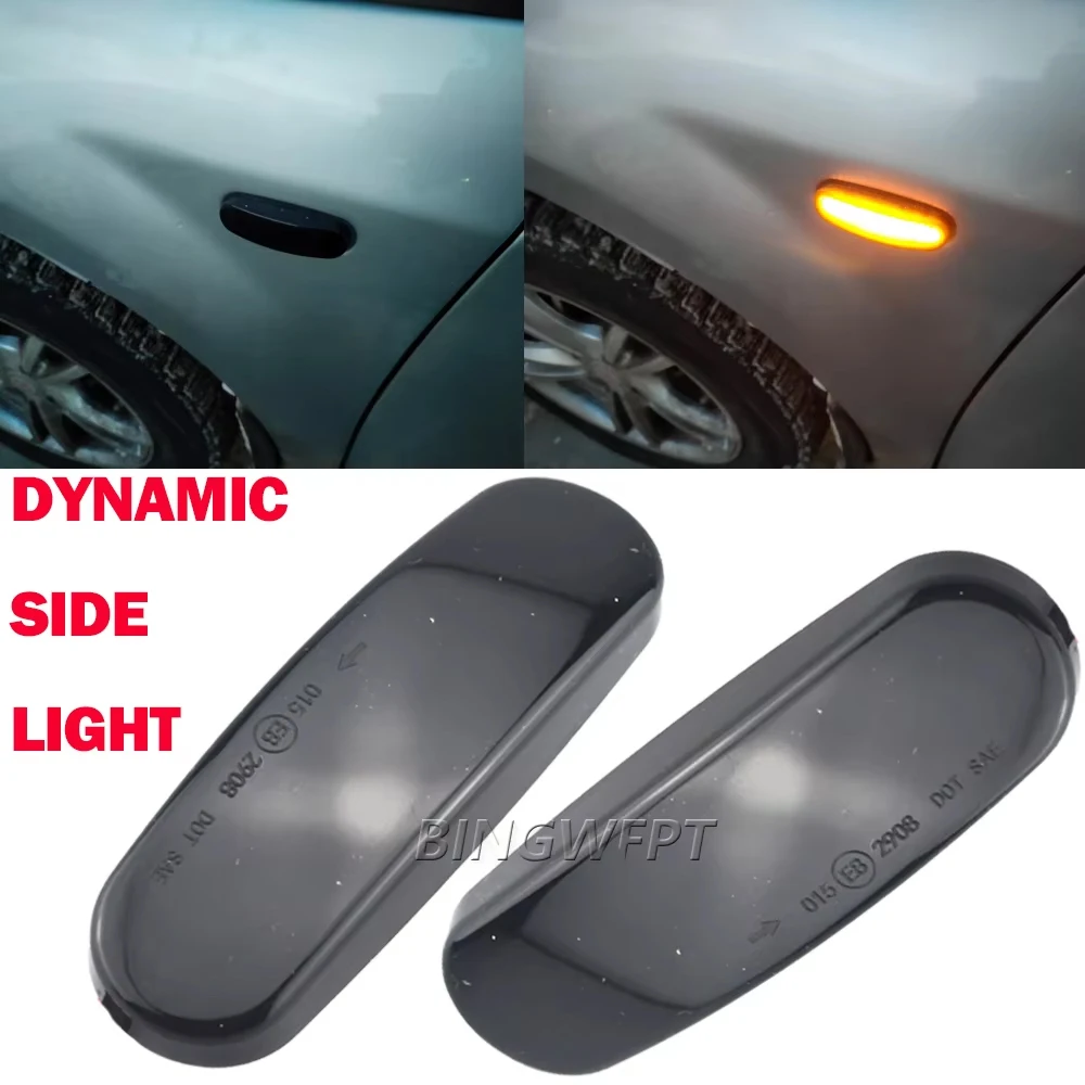 2Pcs For Fiat Panda 169 Grande Punto Multipla Doblo Fiorino Linea Idea Stilo Multi Dynamic LED Side Marker Light Repeater Lamp