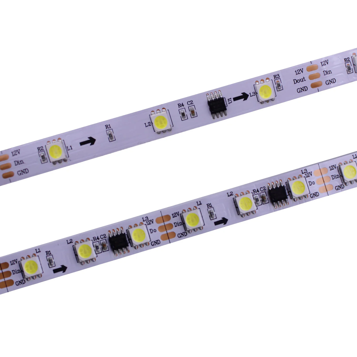 

White color 6000k 5m DC12V WS2811 led strip 30/60 leds/m,IP30/65/67,ws2811 led pixels strip Addressable Digital tape lighting