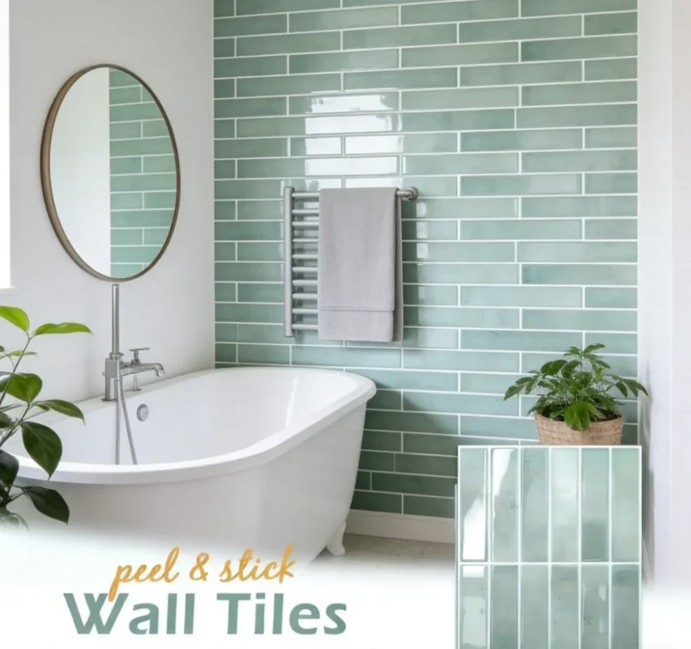 Waterproof Mold Resistant Wall Decals, 22.9x29cm Self-Adhesive Tile Stickers for Bathroom Kitchen Backsplash Home Decor Stickers