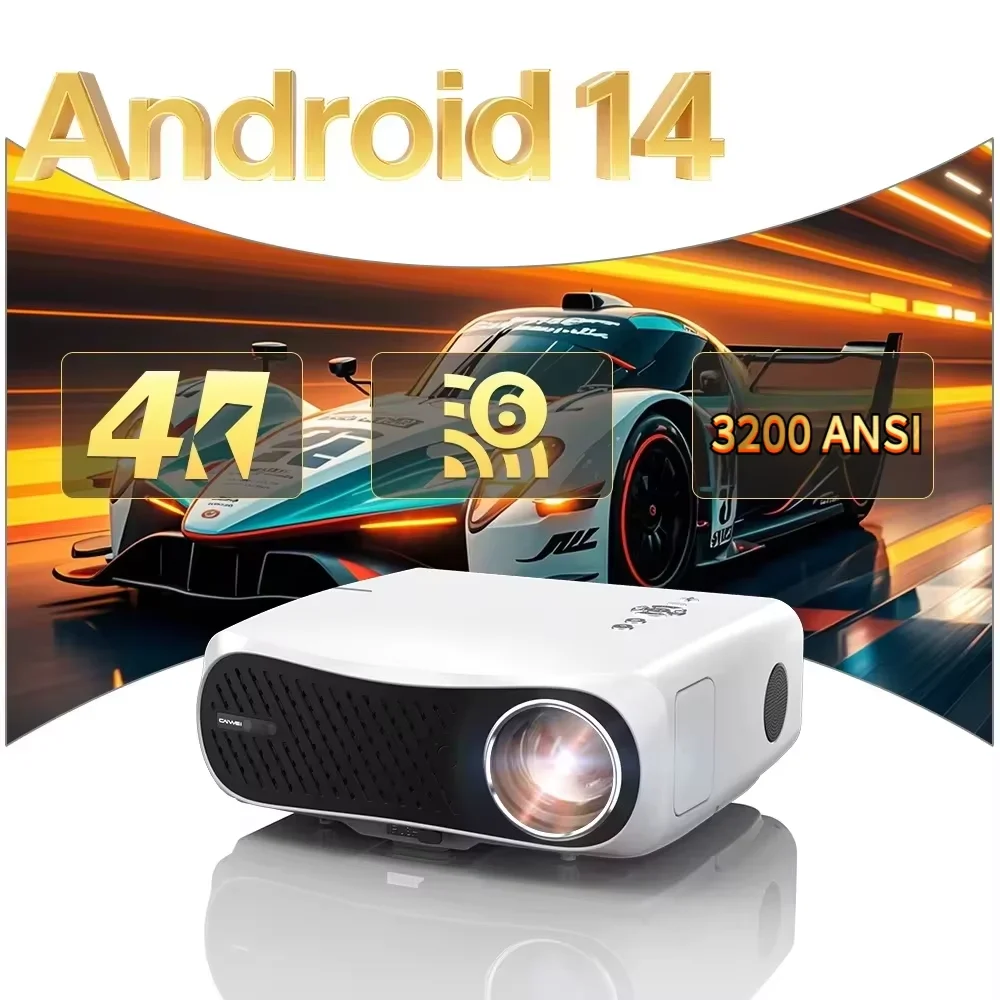 

Лицензированный проектор Netflix Android 11 4K 1450 ANSI Láser для домашнего кинотеатра 5G WiFi 6, портативный видеопроектор Google версии 2025 НОВЫЙ