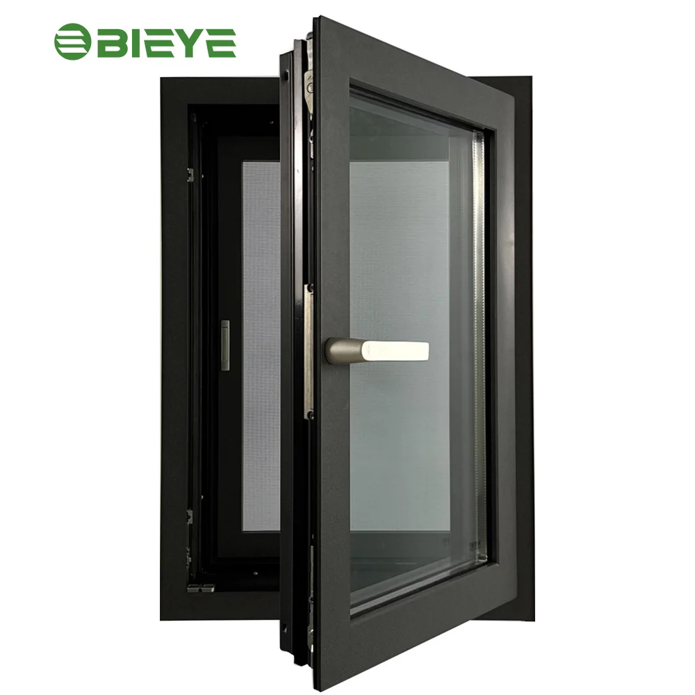 Aluminum Glass Window Frame Double Glass Aluminium Alloy Casement Inward Opening and Inward Tilting Window