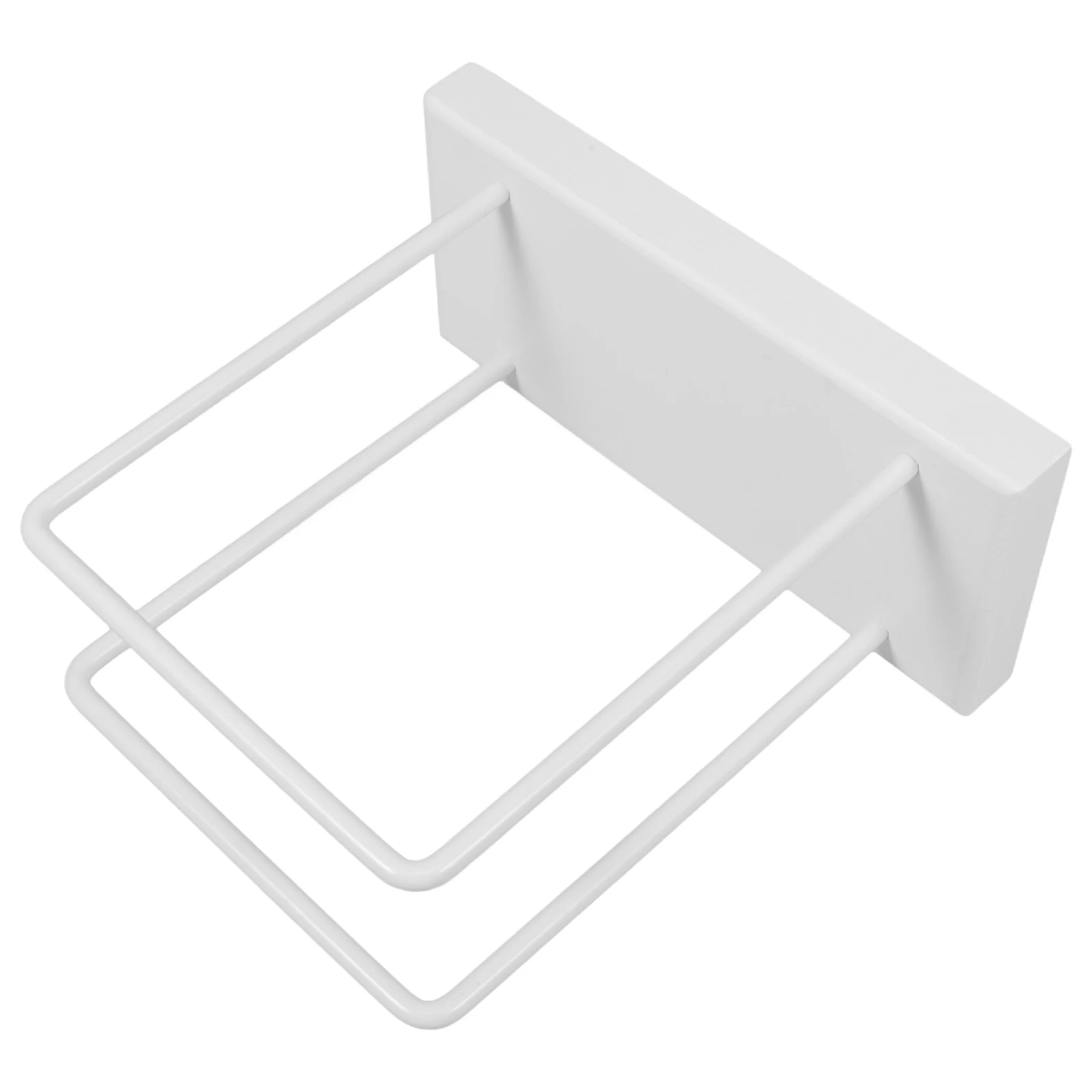

Paper Towel Holder Napkin Storage Wood Base Metal Frame White Cabinet Countertop Decorative Stand Multi Functional Design Non