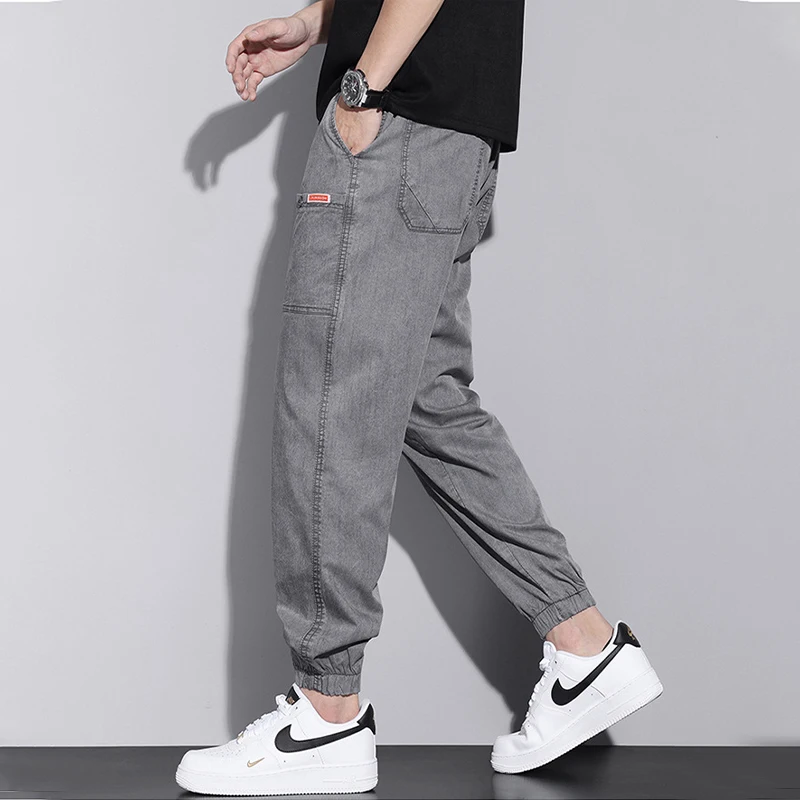 Jeans Men 2023 Spring Summer Tide Brand Boy\'s Jeans Men\'s Cotton Loose Trend Korean Version Trousers Black Harem Pants