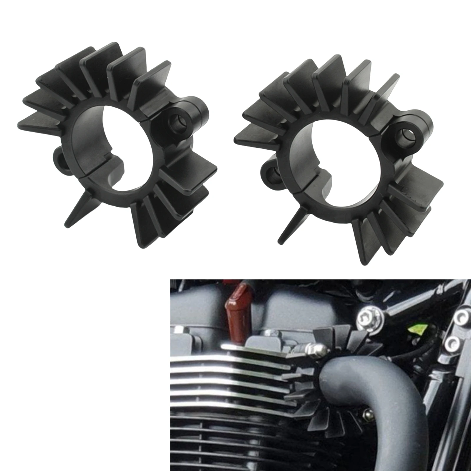 

Motorcycle Finned Exhaust Pipe Head Heat Sink Fixing Clip For TRIUMPH / BONNEVILLE BOBBER / SCRAMBLER 1200 XC / STREET CUP