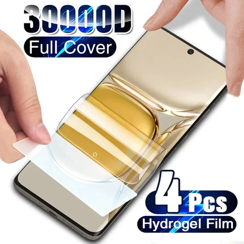 4 Uds película de hidrogel para Huawei P60 P50 P40 P30 Pro Protector de pantalla para Huawei P60 Art P50E P40Lite P30Lite P60Pro protección