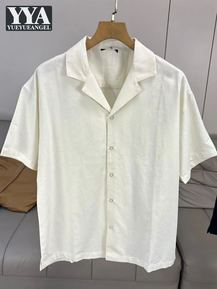 

Летняя мужская однотонная рубашка с коротким рукавом, свободного кроя, повседневная, тонкая, дышащая, модная, для офиса, на одной пуговице
