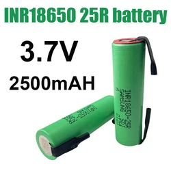 Nowy 18650 2500mAh akumulator 3.7V INR18650 25R wysoki prąd moc wkrętak wkrętarka do baterii lutowana nikiel