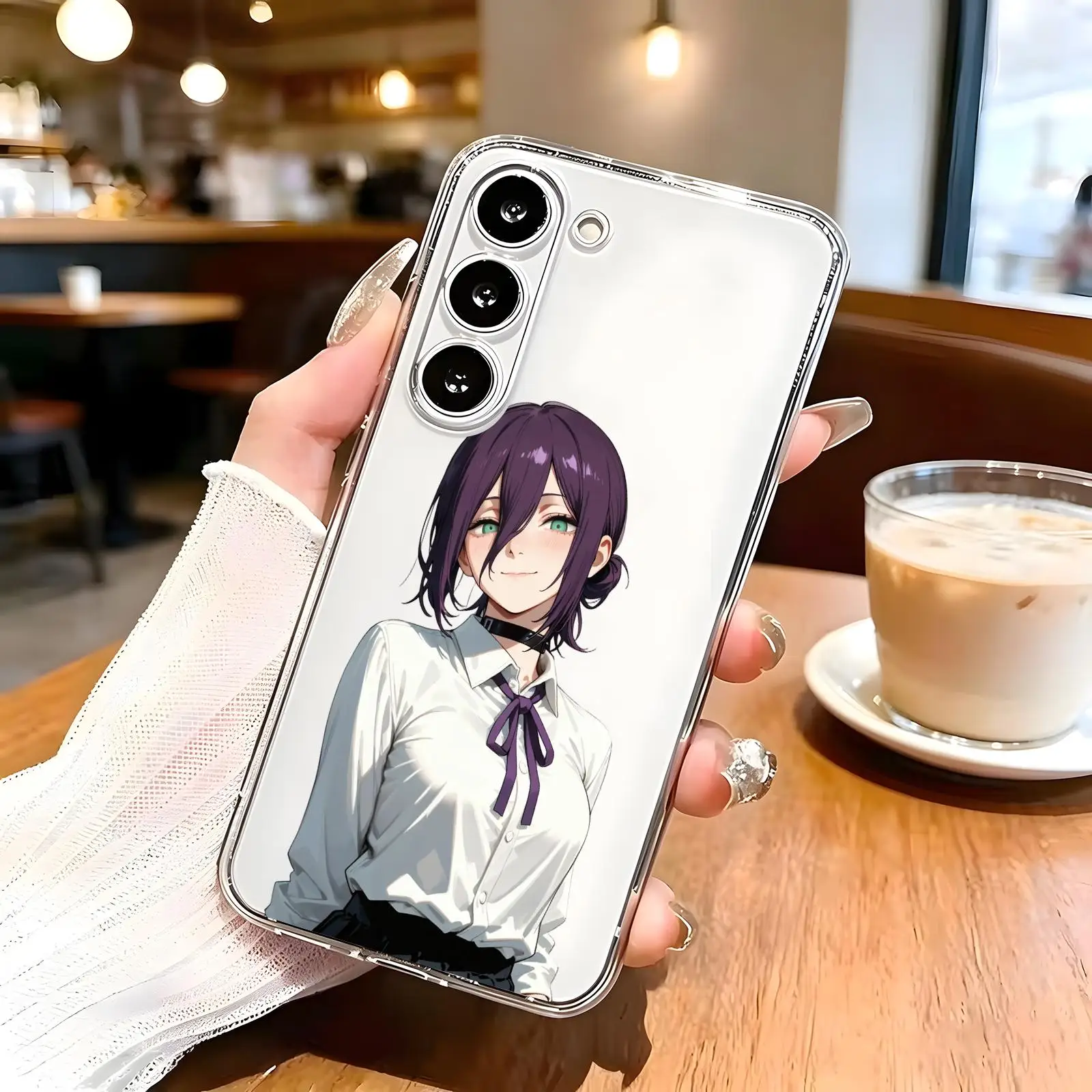 Anime Chainsaw Man Rezes Phone Case Anti-Yellow Transparent Soft Shockproof Case For Samsung A56 A55 A36 A35 A16 A26 A15 4G 5G