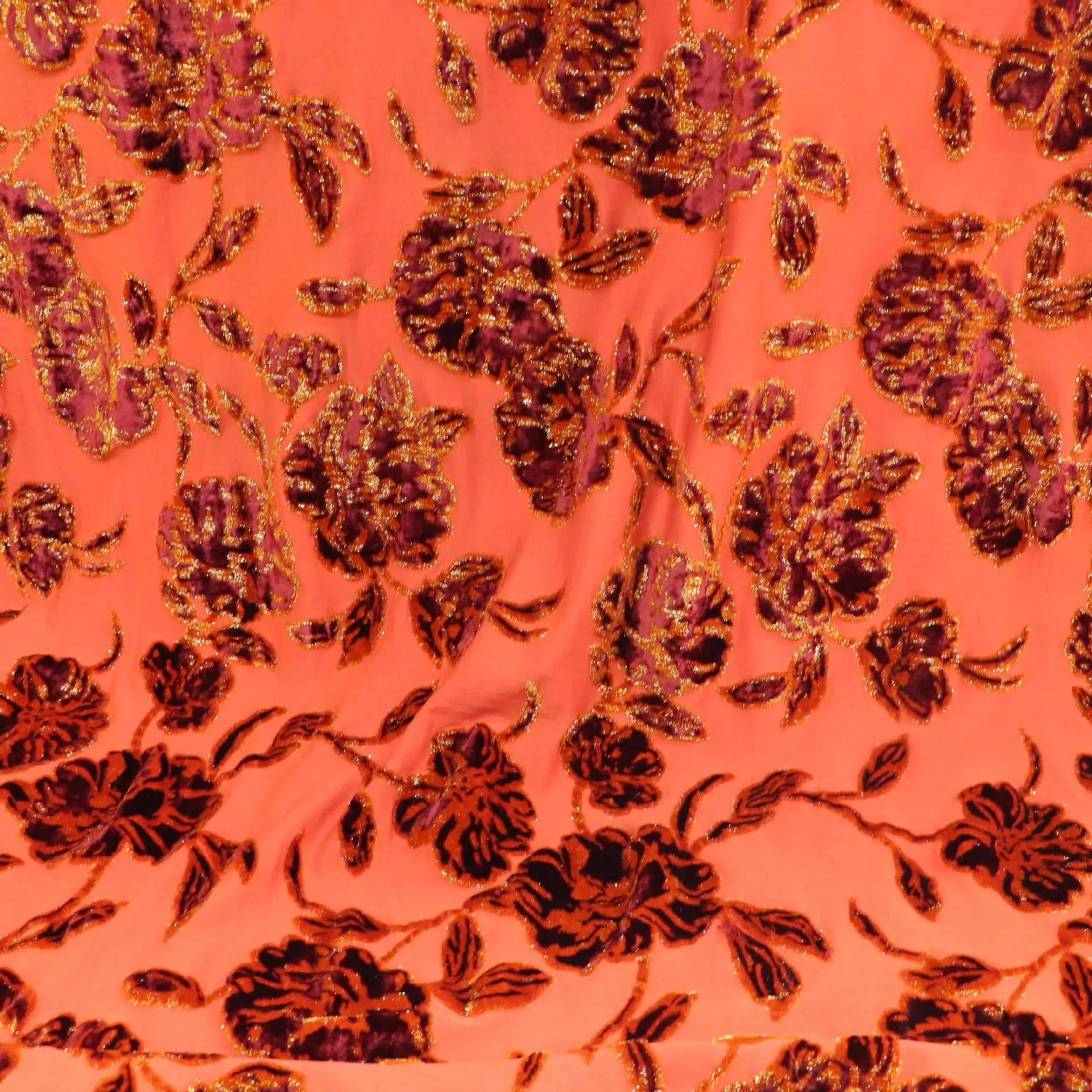 

Knitted Velvet Jacquard Velvet Fabric High-End Dress Cheongsam Floral Fabric