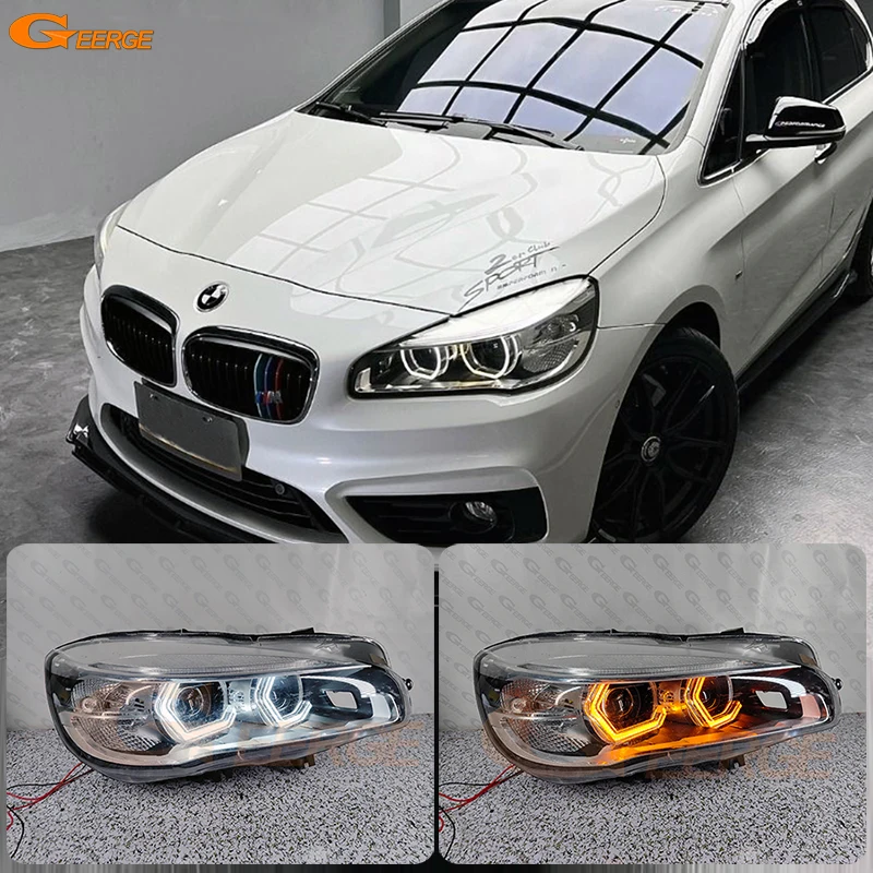 For BMW 2 Series F45 F46 2013 2014 2015 2016 2017 2018 Ultra Bright Concept M4 Iconic Style LED Angel Eyes Kit Halo Rings