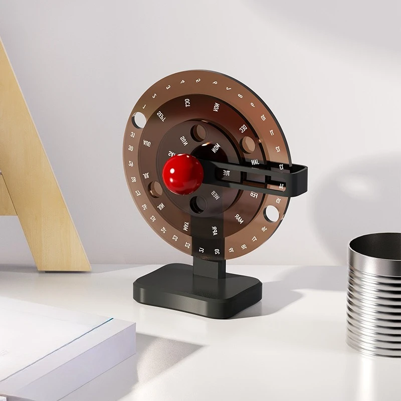 Acrylic Rotating Turntable Calendar Desktop Decor for Living Room Nordic Minimalist Desk Calendar Ornament Birthday Gift