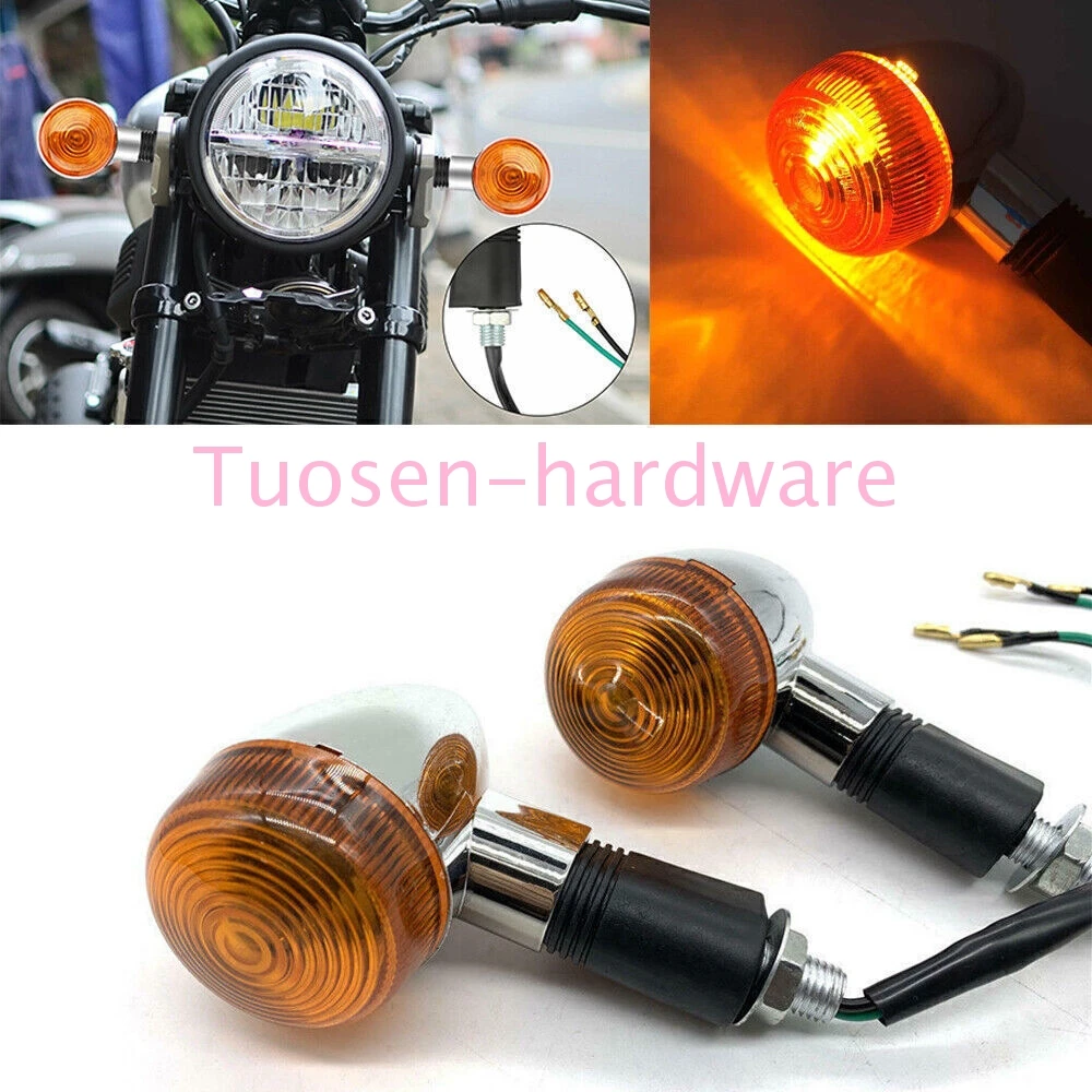 2pcs Motorcycle Turn Signals Lights Retro For Honda Shadow VT 750 1100 VTX 1300 1800 C