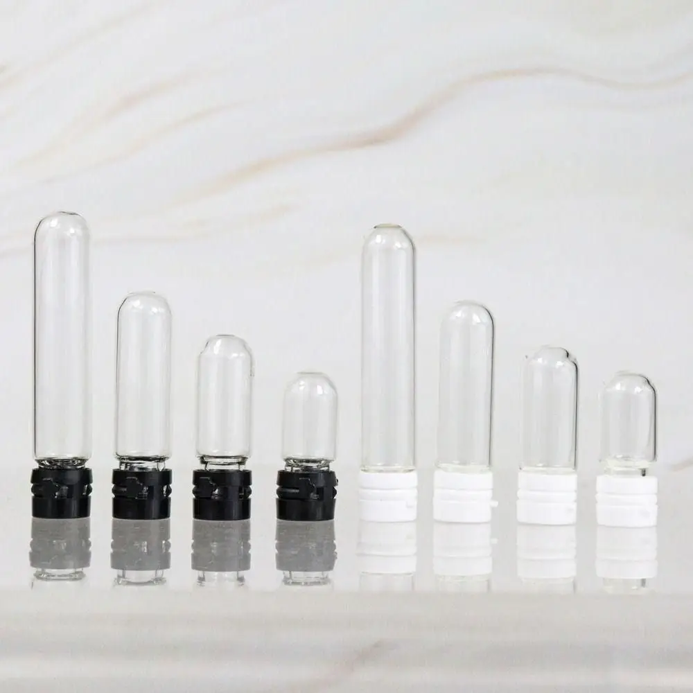 10pcs 1.5/2/3/5ml Mini Refillable Bottle with Cap Powder Solid Storage Empty Sample Vial Round Bottom Lab Experiment Supplies